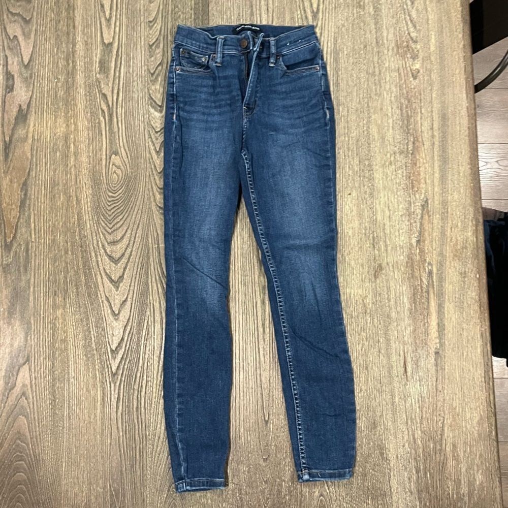 Calvin Klein Jeans Womens High-Rise Jegging Whisker Denim Dark Wash Blue Size 25
